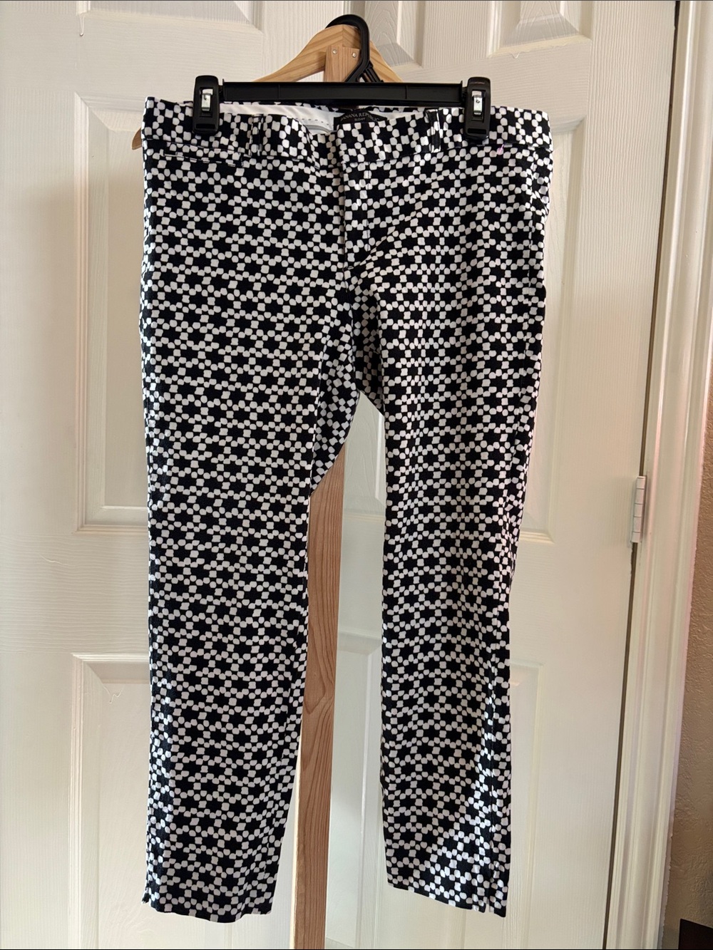 Banana Republic Black and White Geometric Trousers